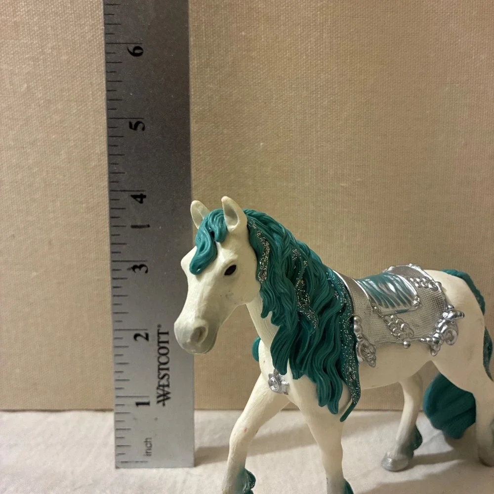 Schleich Bayala Fantasy Horse Figurine White‎ Teal Silver Glitter 2015 70511